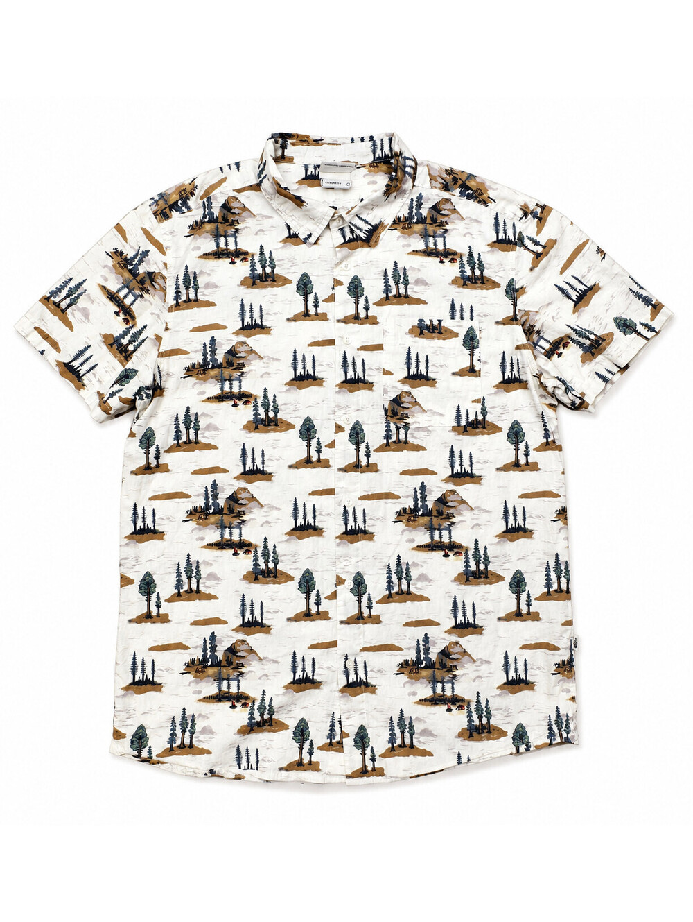 The North Face Men’s XL Short Sleeve Button Up Shirt Scenic Tree Print Outdoor